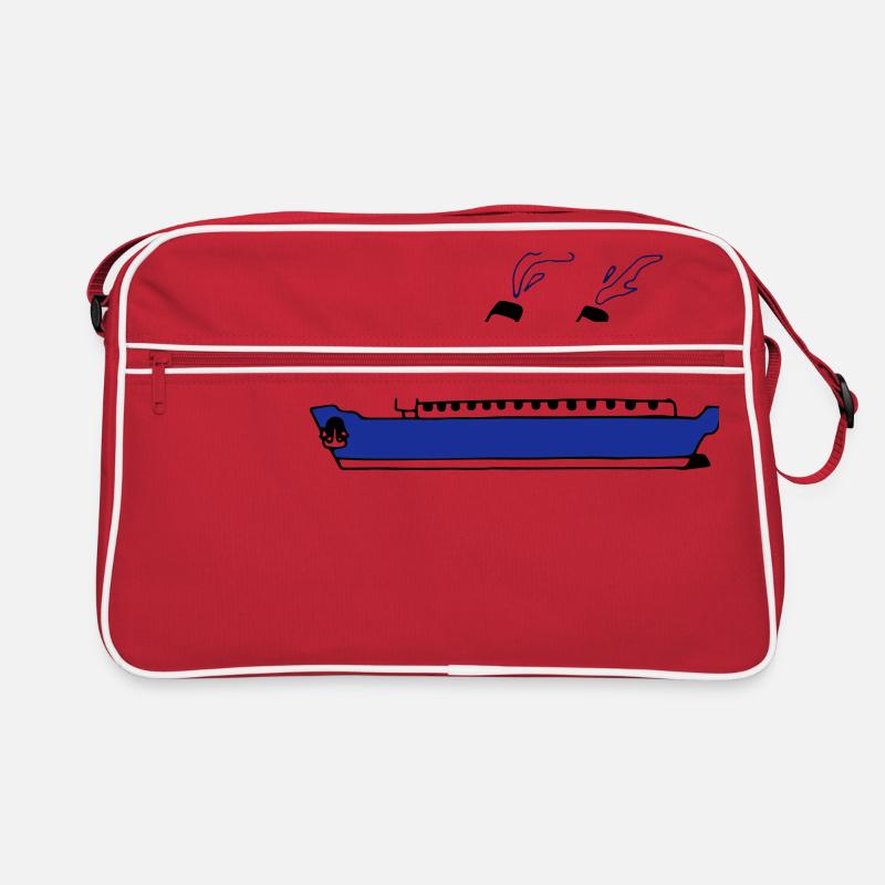 Schiff - Retro Tasche - Rot/Weiß