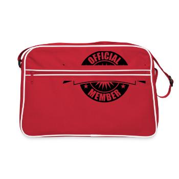 official banner kreis rund stempel sticker officia - Retro Tasche - Rot/Weiß - Vorne