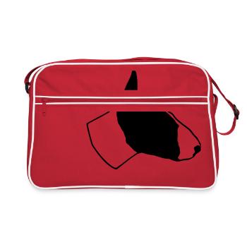 Dog Dogs Fighting Dog - Retro Bag - red/white - Front