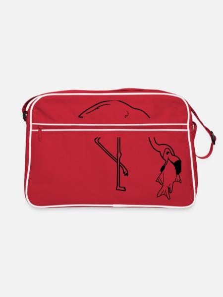 poisson froid faim manger délicieuse bouche sur la nourriture tr - Sac Retro - rouge/blanc - Devant