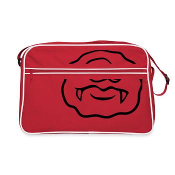 round circle bacterium virus cell glibber mucus ek - Retro Bag - red/white - Front