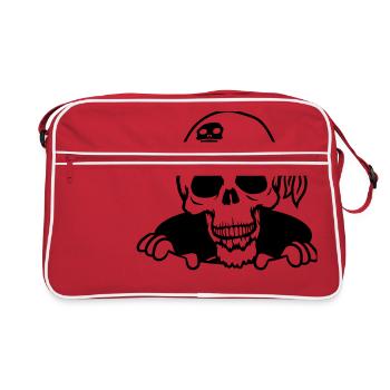 boden loch kapitaen matrose pirat seeraeuber alt b - Retro Tasche - Rot/Weiß - Vorne