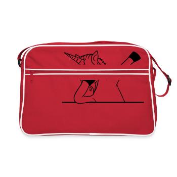 box text write signage wall dabbing unicorn d - Retro Bag - red/white - Front