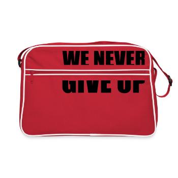we never give up niemals aufgeben team crew wir sp - Retro Tasche - Rot/Weiß - Vorne