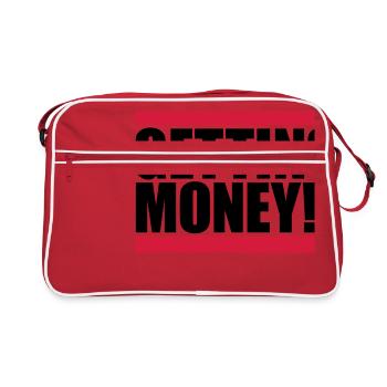 bar dollar gettin argent signe argent riche argent - Sac Retro - rouge/blanc - Devant