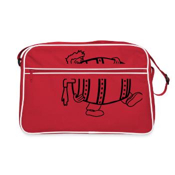 barrel beer drink thirst drink party celebrate october - Retro Bag - red/white - Front