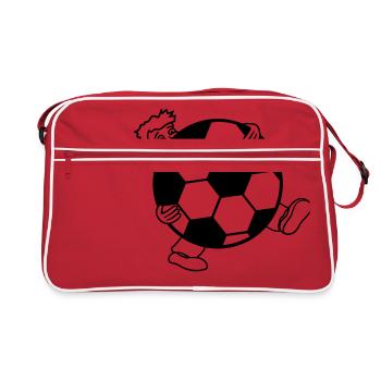 soccer sport club huge kicker goal ball ball - Retro Bag - red/white - Front