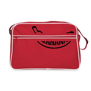 text banana logo fruits banane délicieux manger sain b - Sac Retro - rouge/blanc - Devant