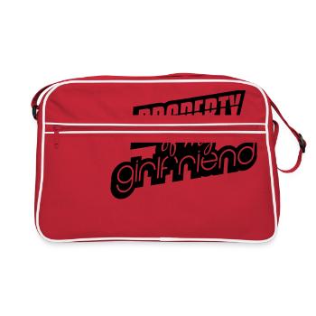 logo noir propriété de ma copine spru - Sac Retro - rouge/blanc - Devant