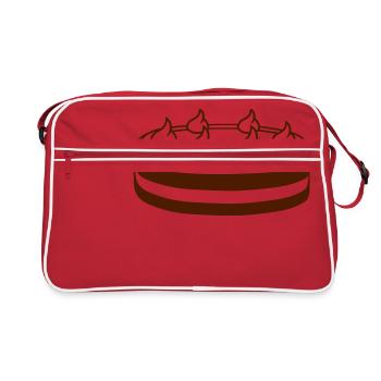 lecker kuchen essen hunger backen kueche baecker b - Retro Tasche - Rot/Weiß - Vorne