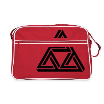 impossible figure Escher triangle geometry hipster - Retro Bag - red/white - Front