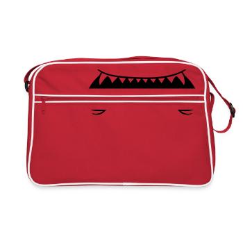clip art dents pointues grande bouche manger gefaeh - Sac Retro - rouge/blanc - Devant