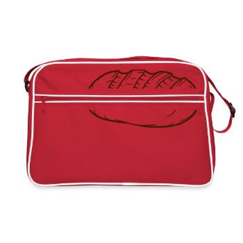 hunger loaf bread slice toast delicious baecker back - Retro Bag - red/white - Front