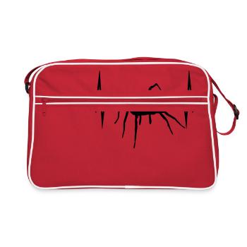frequenz puls herzschlag spinne vogelspinne design - Retro Tasche - Rot/Weiß - Vorne