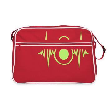 heartbeat avocado pulse frequency clipart fruit gemu - Retro Bag - red/white - Front