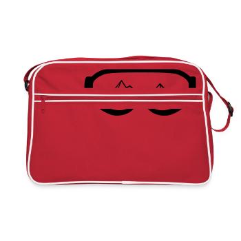 Cracks cracked mountains driving snowboard ski - Retro Bag - red/white - Front