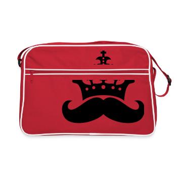 koenig krone herrscher prince mustache moustachu - Sac Retro - rouge/blanc - Devant