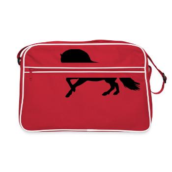 Fjord horse Norwegian vector pony horse gift - Retro Bag - red/white - Front
