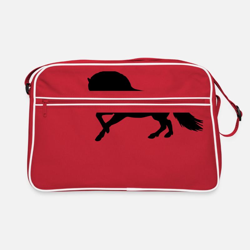 Fjordpferd Norweger Vektor Pony Pferd Geschenk - Retro Tasche - Rot/Weiß