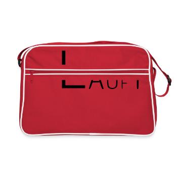 Läuft Coole Sprüche - Retro Tasche - Rot/Weiß - Vorne