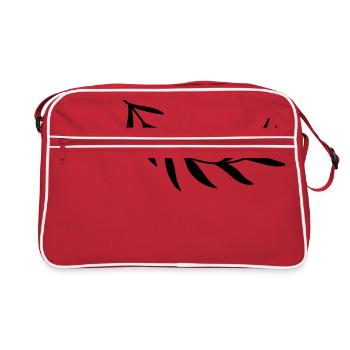Branch branch leaf leaves plant nature shrub branches - Retro Bag - red/white - Front