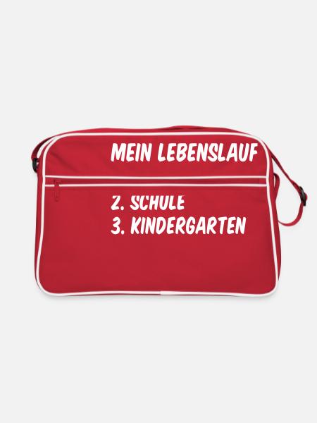 Lebenslauf Kinderpflegerin Erzieherin - Retro Tasche - Rot/Weiß - Vorne