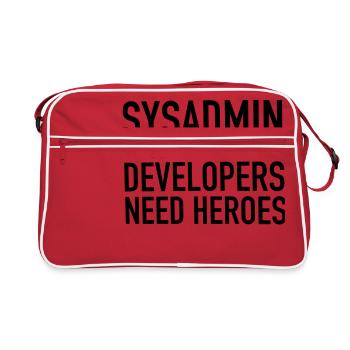 Geek | Sysadmin Hero - Retro Bag - red/white - Front