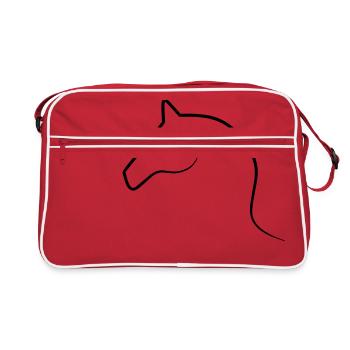 Line Art Horse - Retro Bag - red/white - Front
