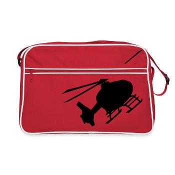 Hubschrauber Helikopter Helicopter - Retro Tasche - Rot/Weiß - Vorne