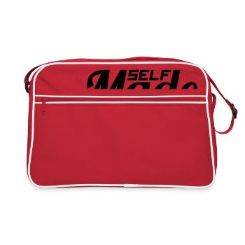 texte réussi bouclier logo riche self made man m - Sac Retro - rouge/blanc - Devant