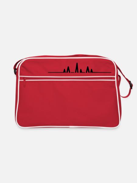 Heartbeat Heartbeat Pulse Symbol Frequency - Retro Bag - red/white - Front