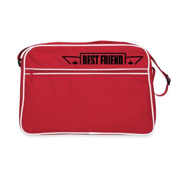 banner stars line best friends text logo friends - Retro Bag - red/white - Front