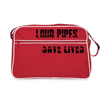 Moto TUYAUX LOUD SAUVER DES VIES cadeau - Sac Retro - rouge/blanc - Devant