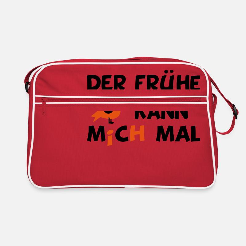 lustiger Spruch - Retro Tasche - Rot/Weiß