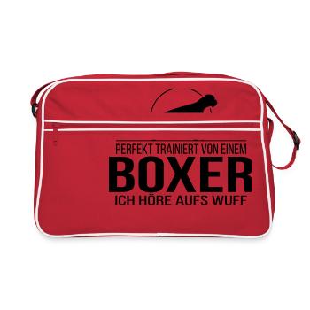BOXER wuff - Retro Tasche - Rot/Weiß - Vorne