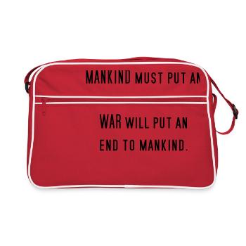 Against War Pacifism Saying Philosophy Gift - Retro Bag - red/white - Front
