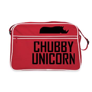 Chubby Unicorn Rhino - Retro Bag - red/white - Front