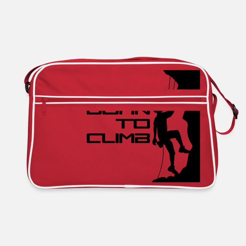 texte né pour grimper né raide mur grimpeur k - Sac Retro - rouge/blanc
