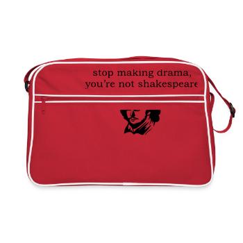 shakespeare drama - badass design - Retro Bag - red/white - Front
