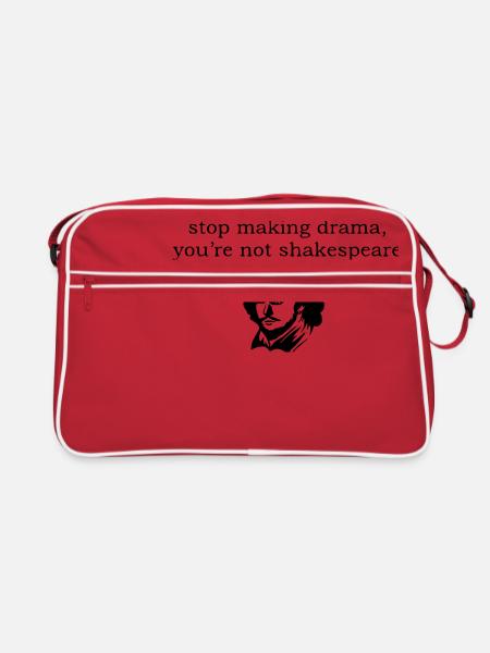 shakespeare drama - badass design - Retro Bag - red/white - Front