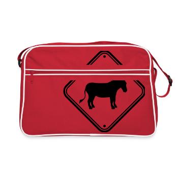 Remarque danger signe avertissement attention précaution ese - Sac Retro - rouge/blanc - Devant