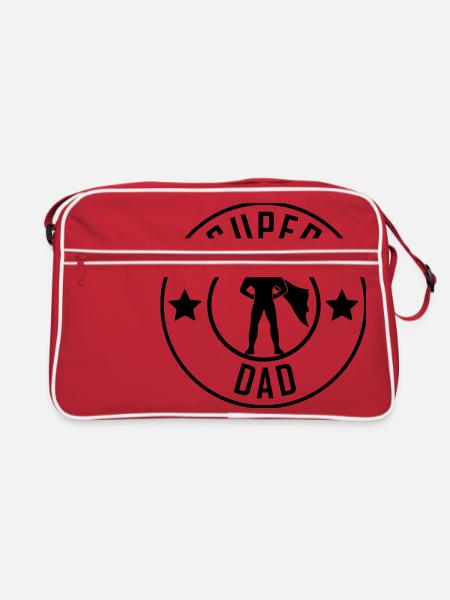 Super Dad - Dad of the Year - Retro Tasche - Rot/Weiß - Vorne