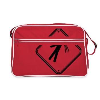 shield caution note vomit vomit - Retro Bag - red/white - Front
