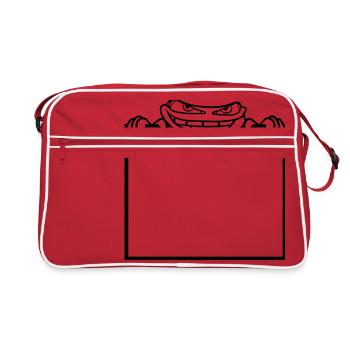bouclier de grenouille cacher texte de texte écrire mau - Sac Retro - rouge/blanc - Devant