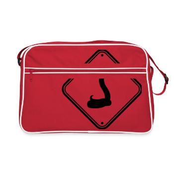 blind snake caution caution caution h - Retro Bag - red/white - Front