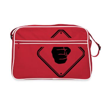 attention battant signe alerte alerte zone huit - Sac Retro - rouge/blanc - Devant