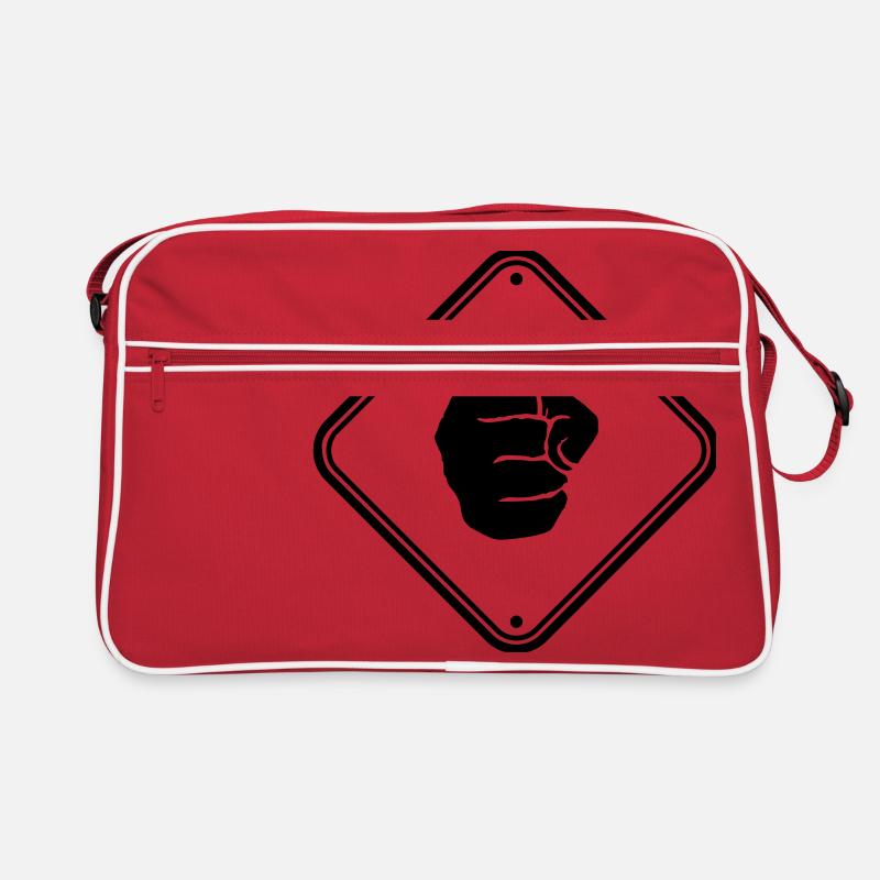 caution beating sign warning alert zone eight Retro Bag