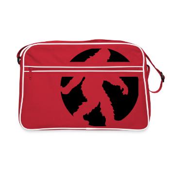 kreis rund logo gehender laufender seitlich bigfoo - Retro Tasche - Rot/Weiß - Vorne