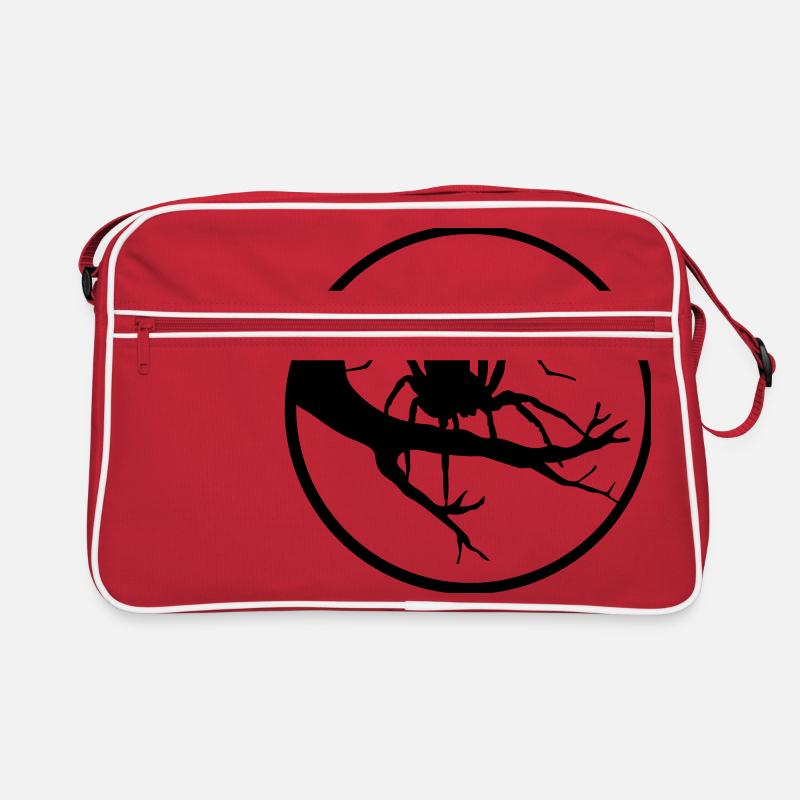 night moon evening round circle branch tree sun spider Retro Bag