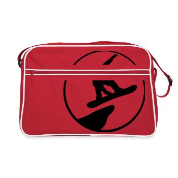 sun cliff moon night mountains drive snowboard spr - Retro Bag - red/white - Front
